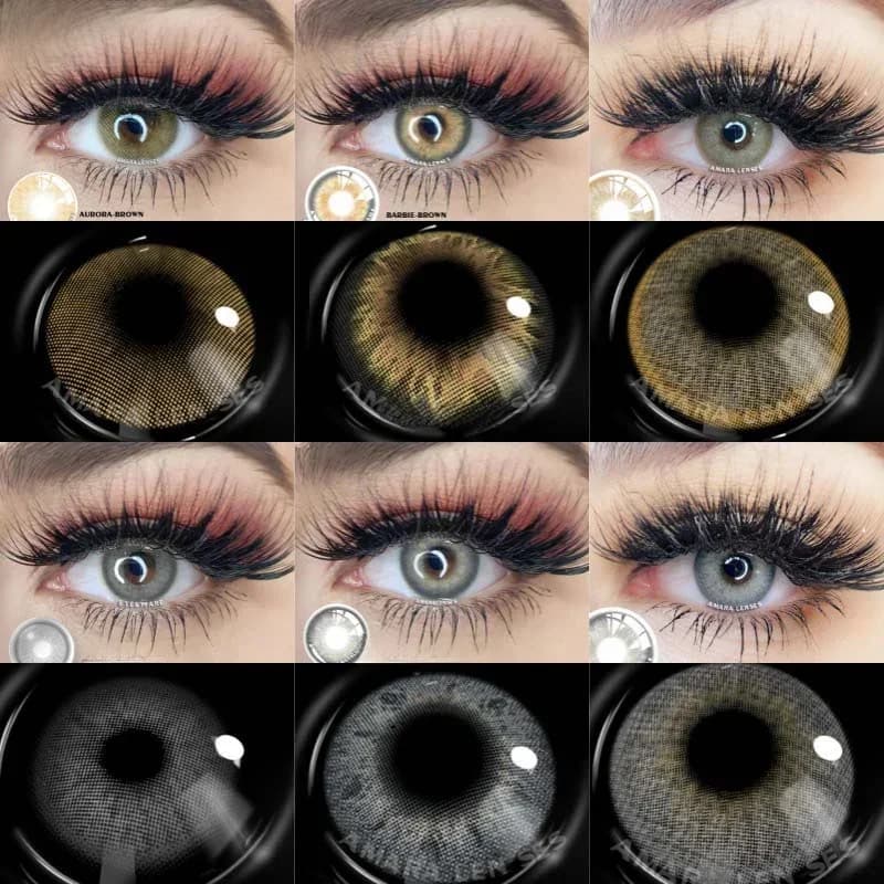 AMARA-Lentilles de Contact Colorées, 1 Paire, Aspect Naturel, Marron, Gris, Bleu, Livraison Rapide