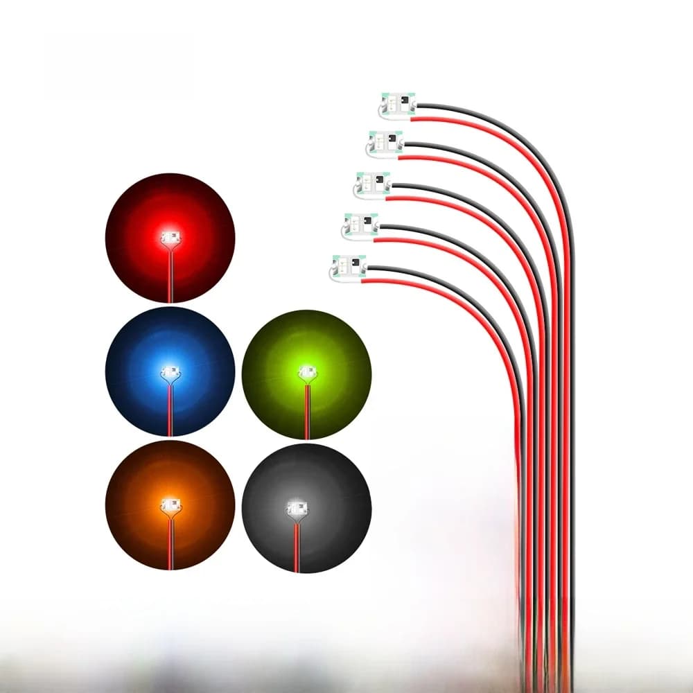5 pièces 0805 filaire Led Smd 12V lampe à Led modèles clignotants Train pré-soudé Micro Litz avec résistance pour Train voie ferrée paysage