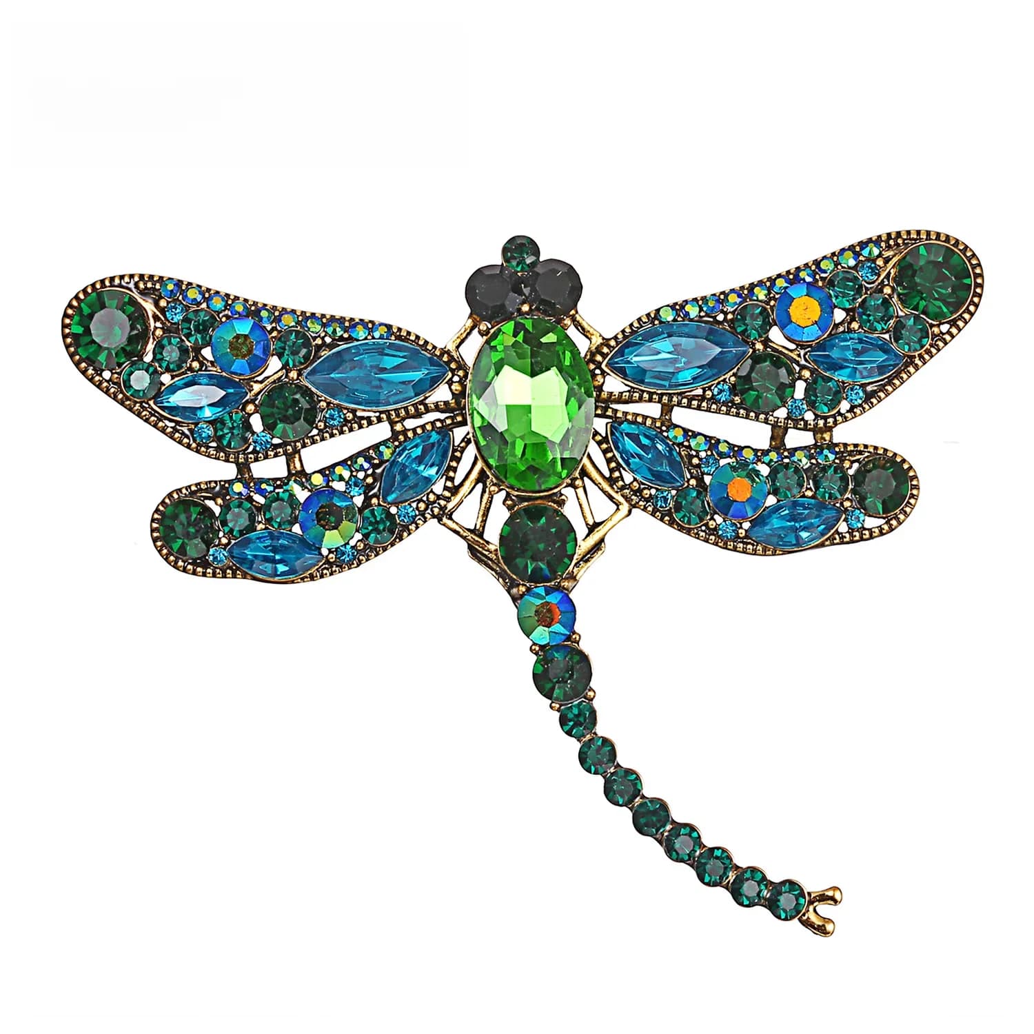 Rinhoo – broche libellule Vintage en cristal pour femmes, grande broche Animal d'insecte, mode manteau robe, accessoires bijoux mignons