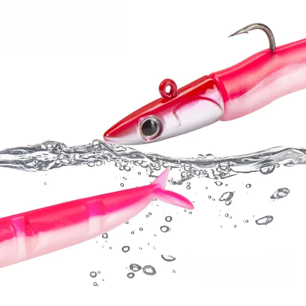 Leurres souples de pêche Hunthouse Barre T. Minnow 115mm 9g Swimbaits Jig Head 9g pour Black-bass, Brochet, Thon, Dauphin, Seabass, GT, Sanmartiño