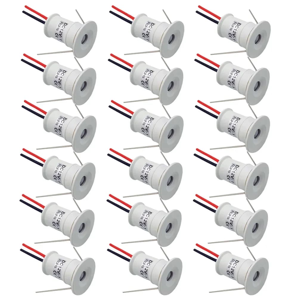 Spot LED encoffré 1W DC12V, coque argent, noir et blanc, plafonnier encastré, éclairage de cuisine, éclairage d'escalier