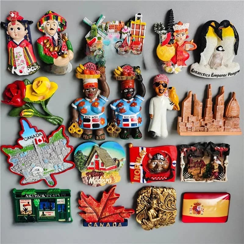 Aimants de réfrigérateur Souvenir Touristique, Autocollant en Résine 3D, Décoration d'intérieur, Norvège, Resticana, Madrid, Maroc, Hollande, Corée, Asus, Thaïlande
