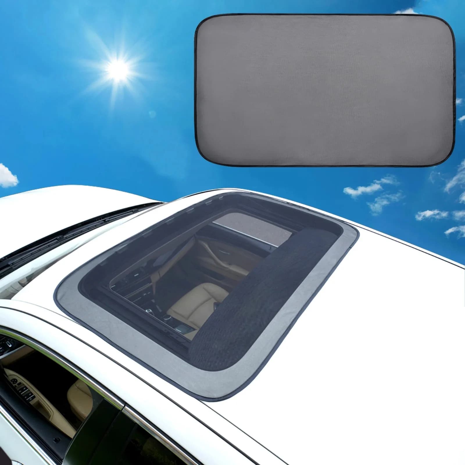 Pare-soleil magnétique pour toit ouvrant de voiture, Tente SUV en maille, Ombre de soleil, Tente de camping, Toit de lune, Écran anti-insectes, AwO2 Net Trips Camp