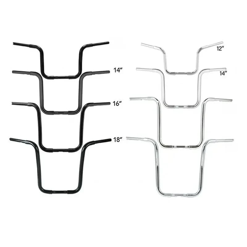Guidon de moto adapté pour Harley Sportster XL 1/4 1200 Softail FLST FXST Fatboy, 12 en effet 14 en effet 16 en effet 18 en hauteur 1-883 pouces