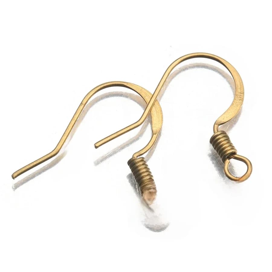 Filets d'oreille à crochet français, bobine en laiton, connecteurs d'hameçon aplatis, hypoallergéniques pour bricolage, boucles d'oreilles, fabrication de bijoux, 100 pièces/lot