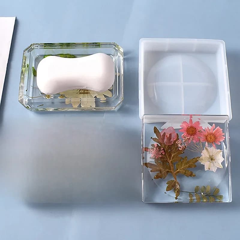 Porte-savon en boîte de vidange pratique en silicone pour la décoration, moule de rangement en résine époxy fait à la main, fabrication