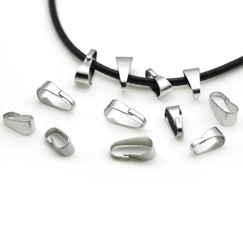 Fermoir à boucle en acier inoxydable pour pendentifs, connecteurs de breloques, pince à pincer, collier, accessoires de fabrication de bijoux à faire soi-même, 100 pièces