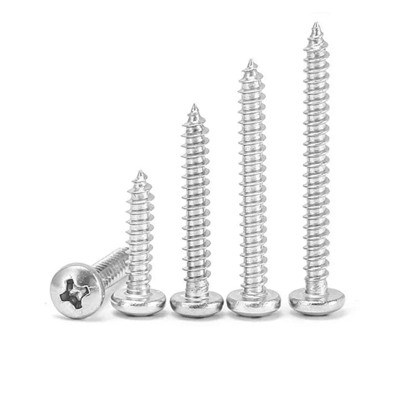 Vis autotaraudeuses à tête ronde cruciforme en acier inoxydable 304, mini, M2.9 M3 M3.5 M3.9 M4.2 M4.8 M5.5 M6.3, pour le bois, 10/50 pièces