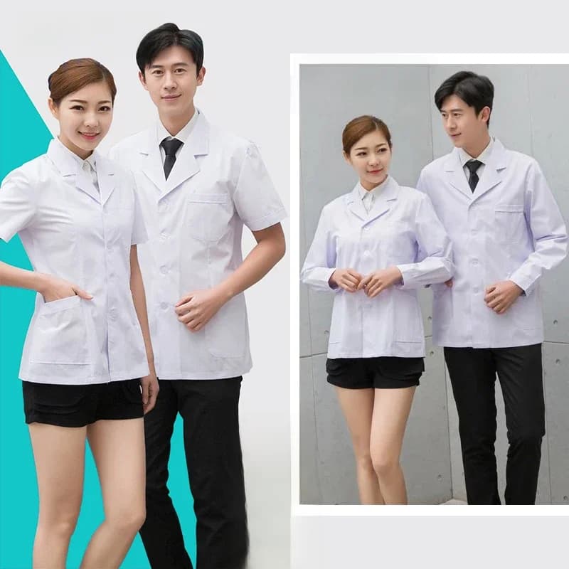 Uniformes mi-longs, manteaux de médecin, uniformes médicaux de dentiste pour hommes ou femmes, vêtements de travail d'infirmière, robe de protection de laboratoire et de pharmacie