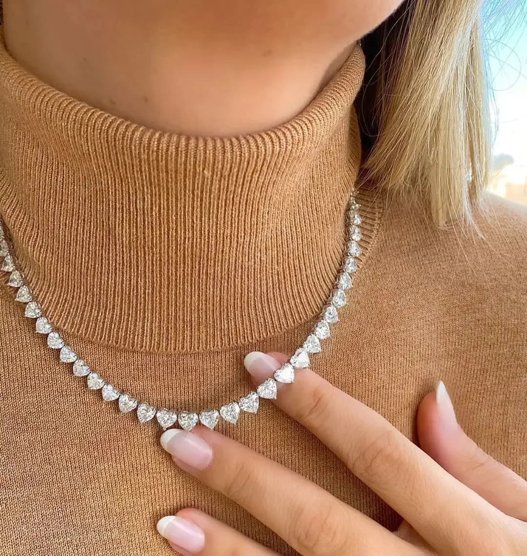Collier tennis en forme de cœur 5A CZ glacé et étincelant pour femme, cadeau de Saint-Valentin pour petite amie, bijoux de mode en gros