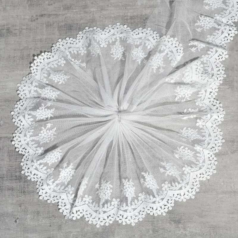 Accessoires de vêtements en dentelle brodée, maille Polyester soie 3 Yards, bricolage fait à la main, accessoires de couvre-chef de mariage, tissu en dentelle