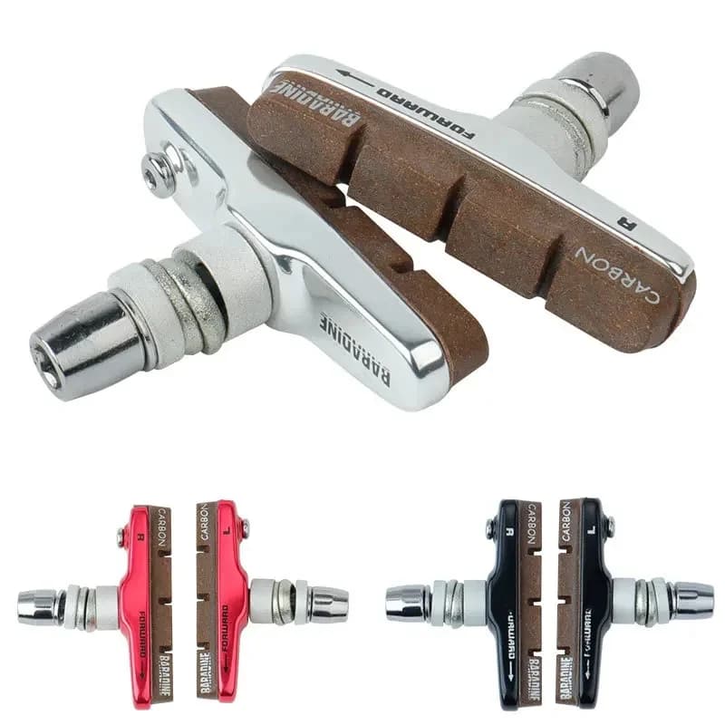 Chaussures de frein de roue en fibre de carbone, réduction du bruit remplaçable, roue de vélo de route, pince en V, plaquette de frein adaptée au vélo pliable