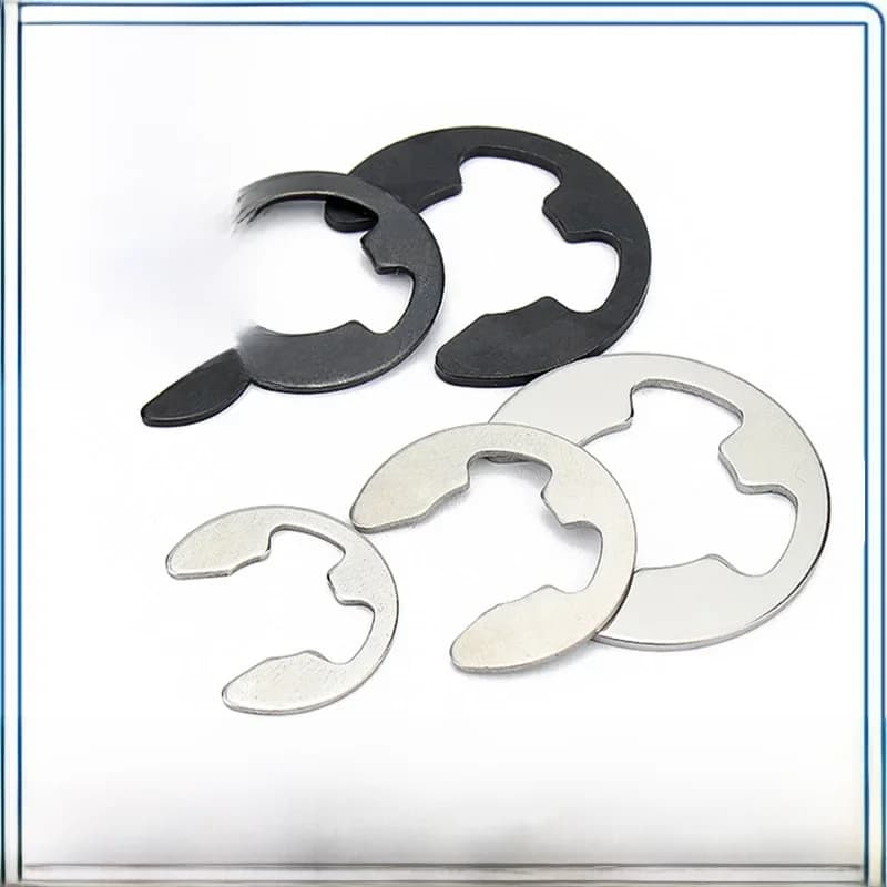 10/100X M1.2 1.5 2 2.5 3 4 5 6 8 10 11 12 13 14 à M24 noir 65Mn acier inoxydable E Clip Circlip anneau de retenue rondelle pour arbre
