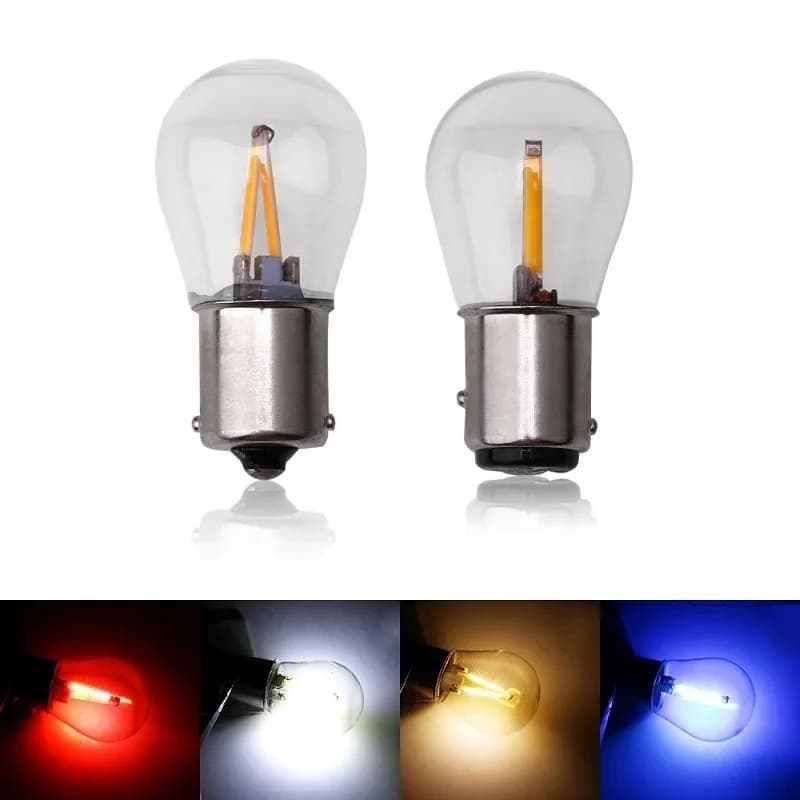 1 pièces boîtier en verre S25 1156 BA15S P21W 1157 BAY15D P21/5W COB voiture lumière LED ampoule de recul Canbus clignotant lampe de secours Led 12V