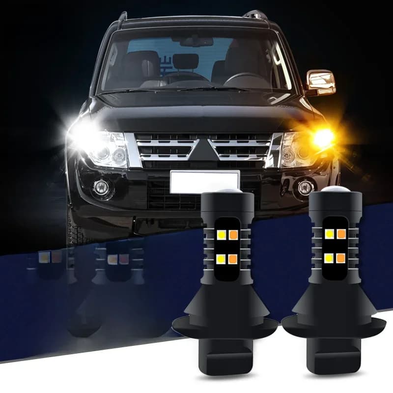 Clignotant LED pour Mitsubishi Pajero Montero Shogun V80/ NS, accessoires de voiture, feux diurnes DRL, 7440, 2 pièces