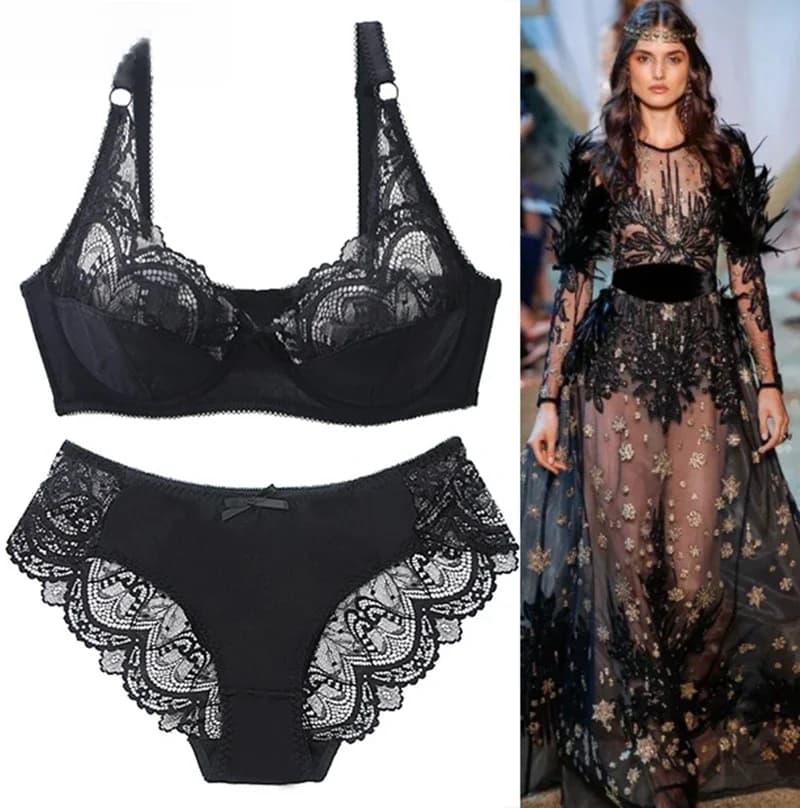 Ensembles de soutien-gorge push-up en dentelle pour femmes, lingerie sans couture, sous-vêtements féminins, ultra-minces, sexy, grande taille, nouveau, 2021