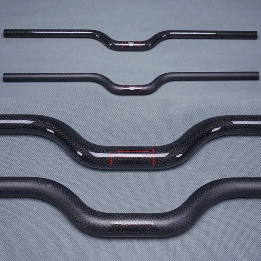 Guidon de vélo en fibre de carbone pleine 25,4 mm Guidon en U Guidon de vélo de montagne pliable pour enfants BMX Pièces de guidon de vélo de montagne 480 mm - 700 mm