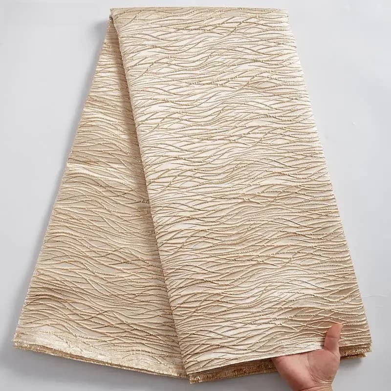 Tissu africain en dentelle de haute qualité 2022, brocart doré, broderie française, Jacquard, dentelle pour robe nigériane, couture S2391