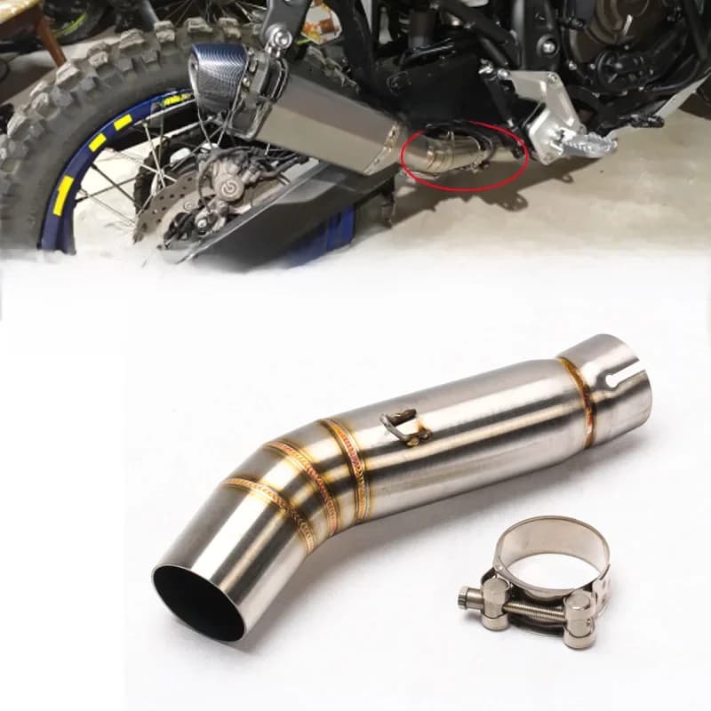 Sans lacet pour Yamaha Tenere700 Tenere 700 moto échappement silencieux évasion connexion en acier inoxydable tuyau de liaison intermédiaire