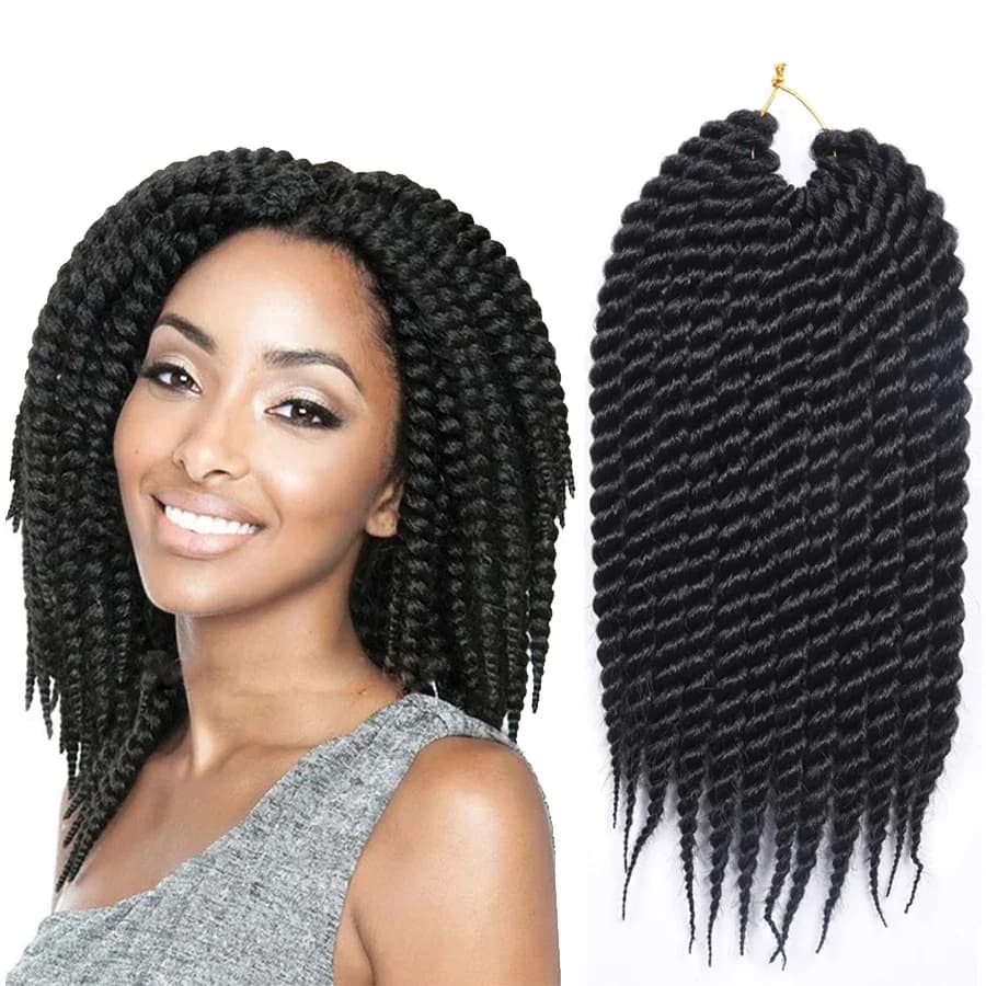 TOMO 12 "18" Extensions de cheveux au Crochet torsadé sénégalais Ombre couleur Jumbo pré-torsadé cheveux tressés synthétiques africains 12 racines