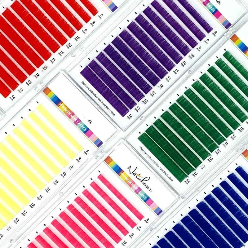 Extensions de cils individuels colorés NATUHANA, faux cils en vison pour maquillage coloré, fournitures d'extensions de cils Maquiagem