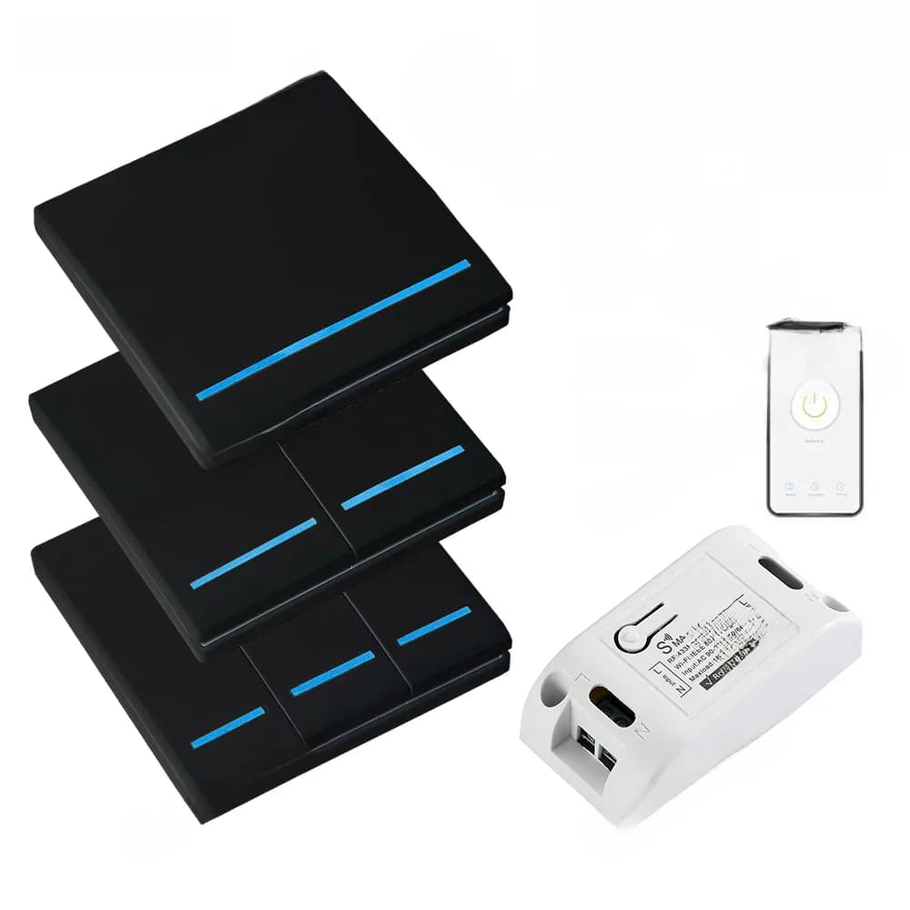 QIACHIP – interrupteur tactile wi-fi, RF 433Mhz, 110-220V, panneau mural, bricolage, Module relais, minuterie, prise de courant Alexa, application Tuya Smart Life