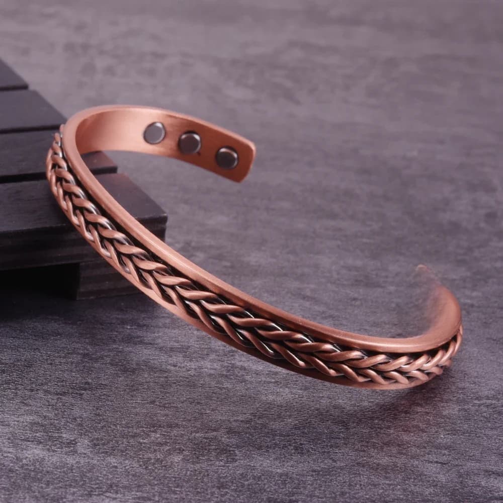 Bracelets torsadés en cuivre pur, tresses, énergie de santé, magnétiques, avantages pour hommes, manchette réglable, bijoux, soulagement de la douleur de l'arthrite