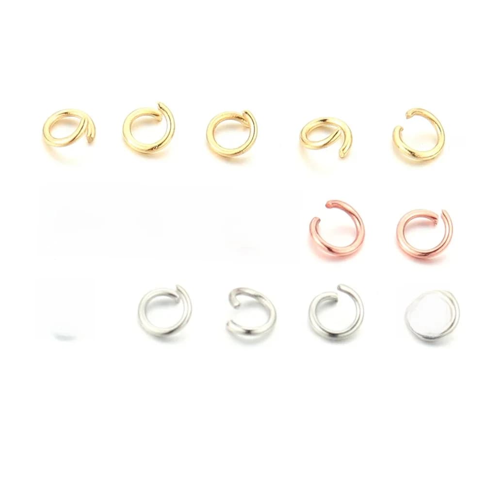 Anneaux de saut ouverts en acier inoxydable, 100 pièces, 5MM, bijoux, collier, anneaux fendus, connecteurs pour bricolage, fabrication de cadeaux, vente en gros en vrac