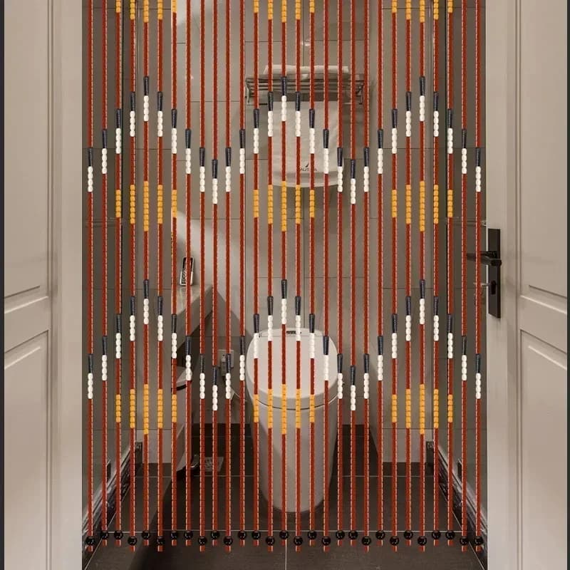 Rideau de perles en bois fait à la main, corde ondulée rétro, stores en bois, moustiquaire pour porche ou chambre à coucher, diviseur, décoration artistique pour la maison