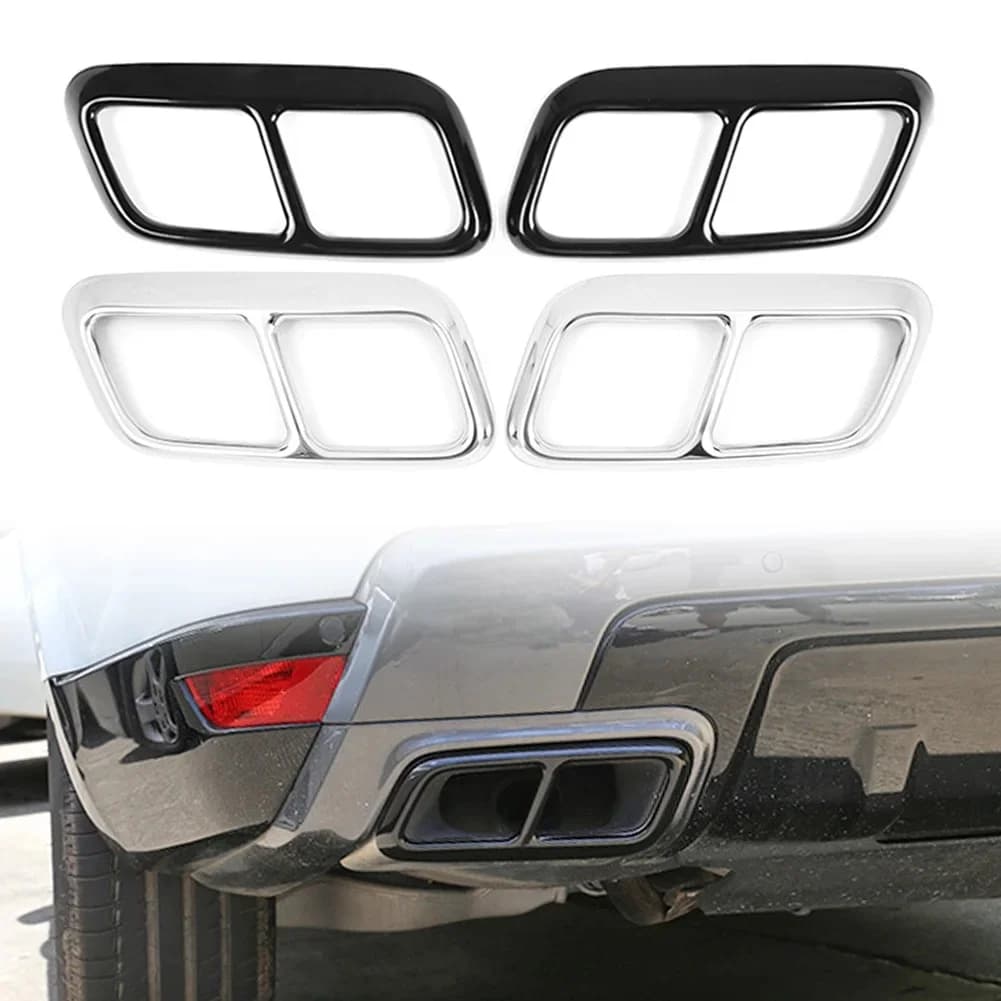 Garniture de couvercle de tuyau de queue de silencieux d'échappement arrière automatique en acier inoxydable, 2 pièces, pour Land Rover Range Rover Sport 2018 – 2019
