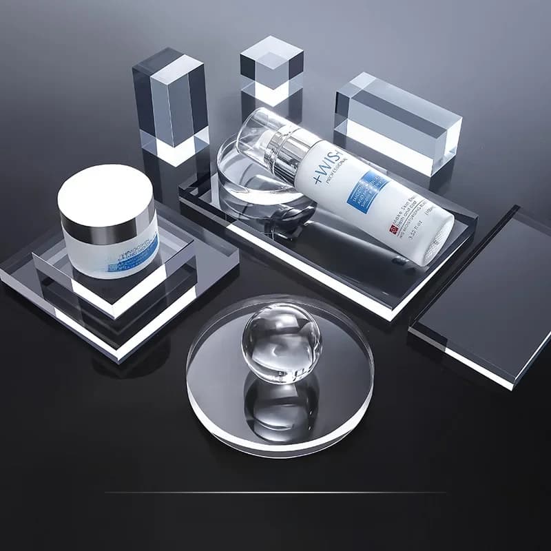 Acrylique Transparent géométrique Photo toile de fond accessoires Cube cuboïde cylindrique boule de verre photographie fond plaque décoration