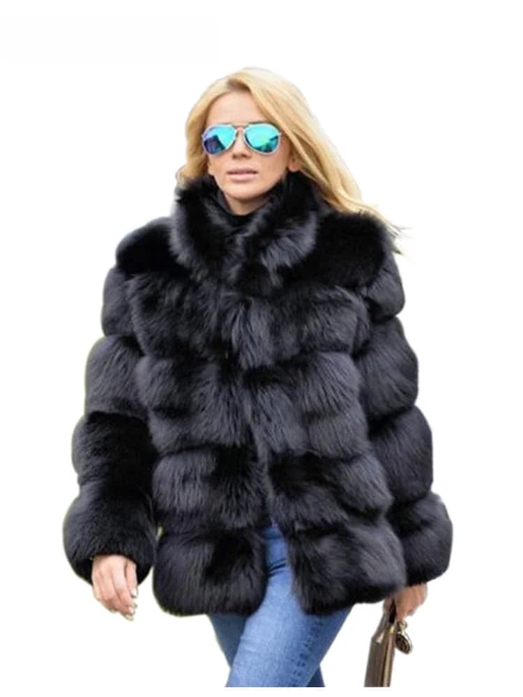 ZADORIN mode épais chaud hiver manteau femme luxe fausse fourrure de renard manteau vestes femme col de fourrure fausse fourrure veste d'extérieur