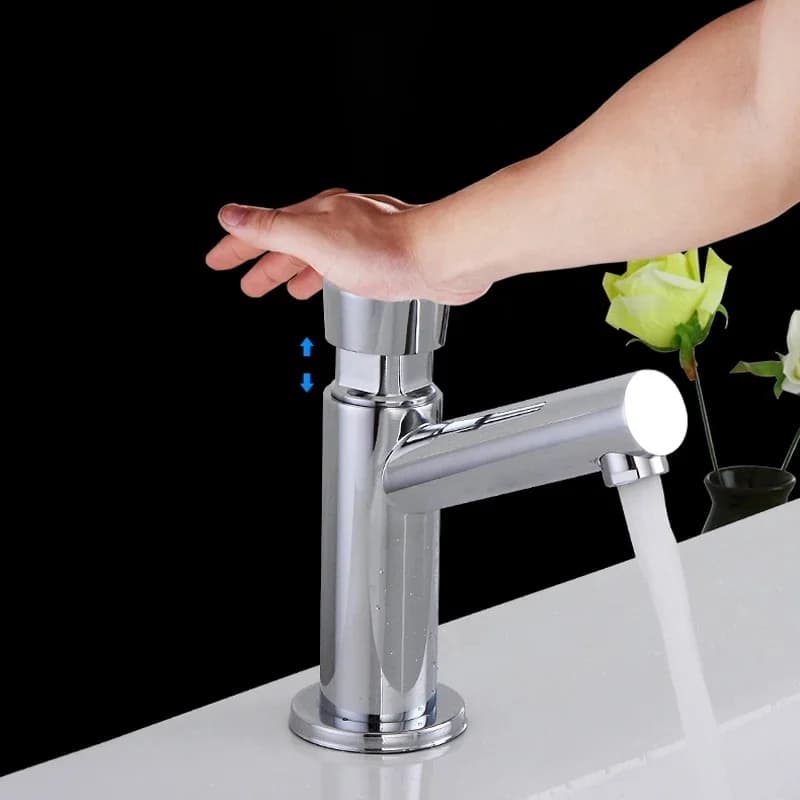 HOBasin-Robinet à Pression Tactile pour Lavabo, Accessoire à Fermeture existent, Eau Froide, Toilette, Retardement F/05