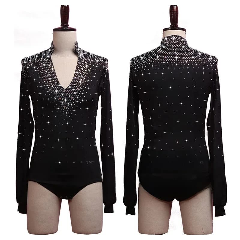 Haut de danse latine pour hommes, vêtements de performance de compétition pour adultes et enfants, vêtements de pratique professionnelle, vêtements de salsa carrés, nouveau