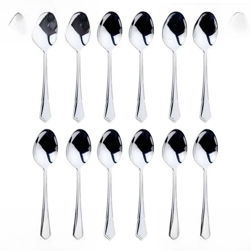 Cuillère à café en acier inoxydable de haute qualité, 12 pièces, Surface polie, cuillère à café, thé, douzaine de cuillères de cuisine 13.3CM pour thé, tasse à café