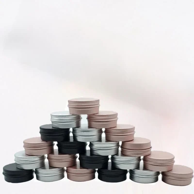 Boîtes vides en métal et aluminium, 10 pièces, 5g 10g 15g 20g 30g 50g 60g, bougies rondes à vis, bougies à épices, crème pour le visage, conteneurs à couvercle scellé