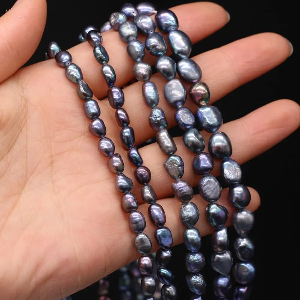 Perle d'eau douce 100% naturelle, perles noires baroques pour la fabrication de bijoux, perles irrégulières, accessoires de collier et de bracelet à bricoler soi-même