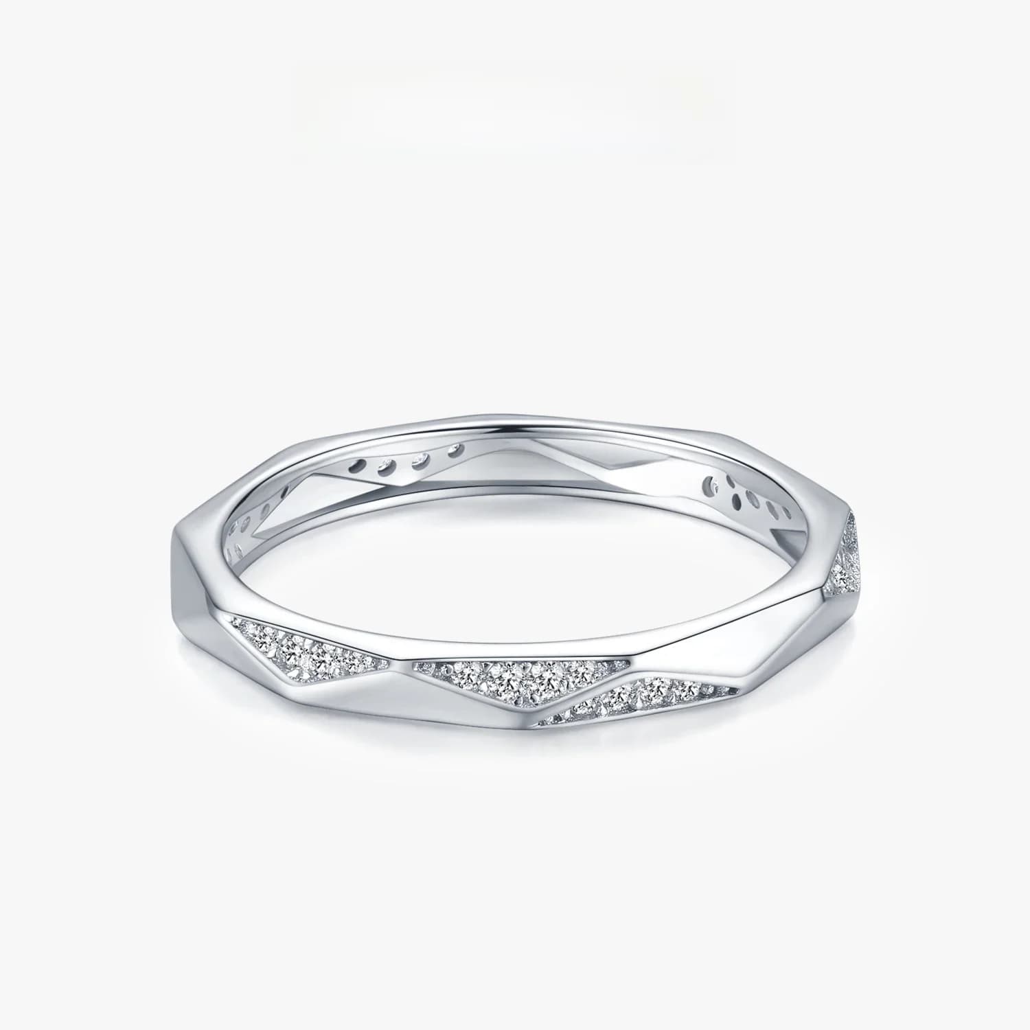Ailmay – bagues en argent Sterling 925 véritable, Design géométrique minimaliste, Zircon clair, Anti-allergie, bijoux fins pour femmes et filles, cadeaux