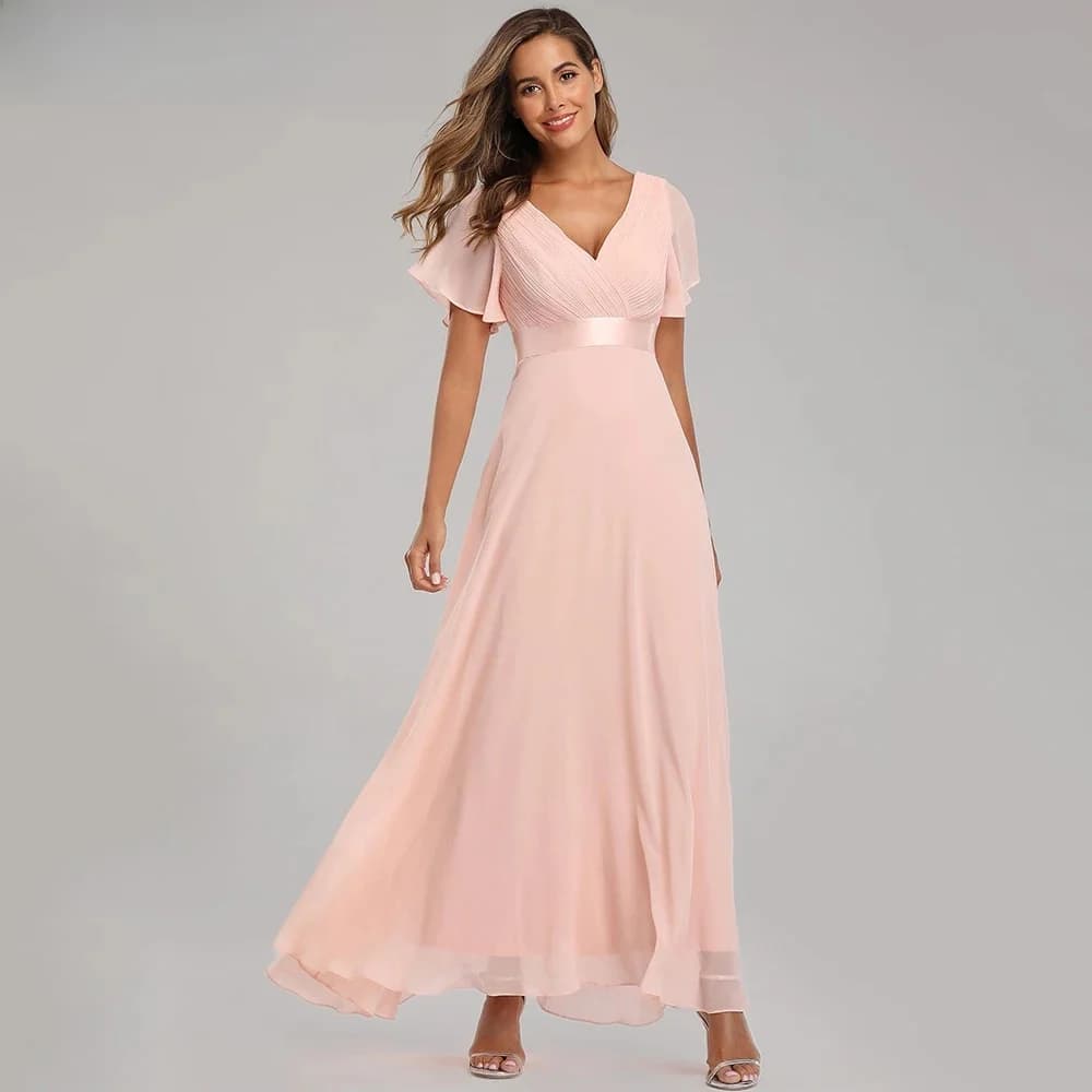 Robe longue d'été sexy en mousseline de soie et tulle rose pour femmes, décontractée, vintage, pour demoiselle d'honneur, bal, club, soirée, moulante, Vestidos HL