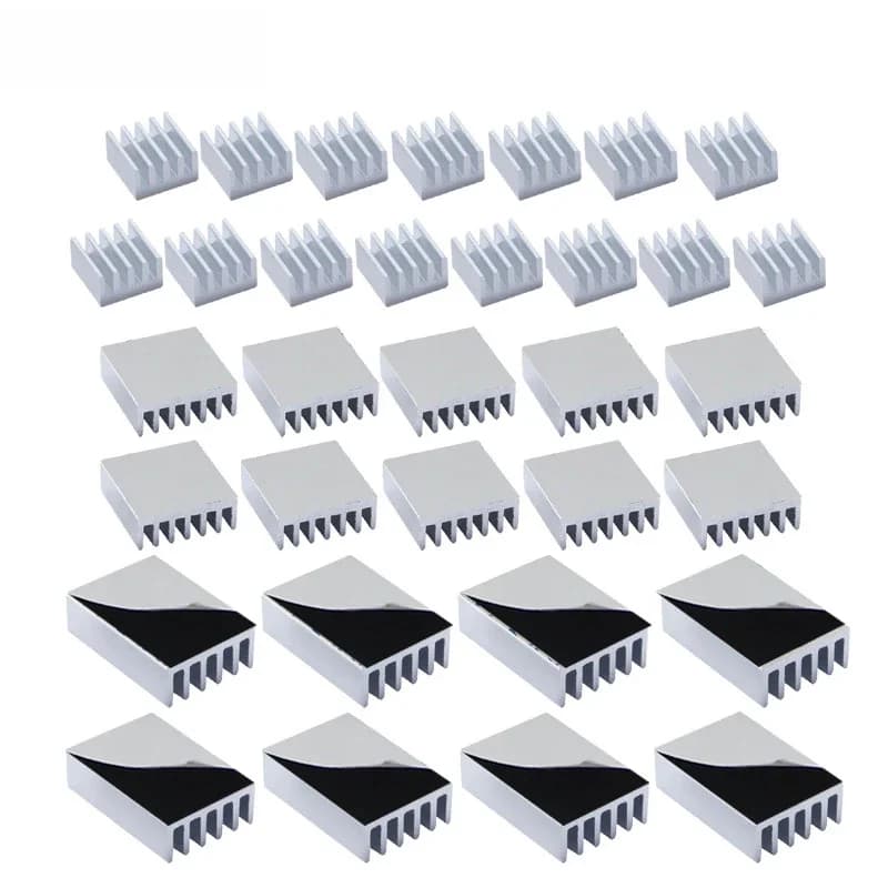 Kit de refroidissement pour carte graphique, comprenant 33 dissipateurs thermiques en aluminium avec ruban adhésif thermique pour GPU, carte vidéo VGA.