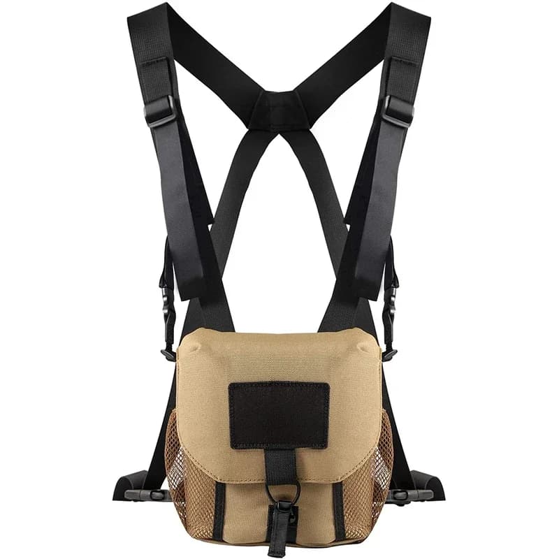 Sac/étui universel pour jumelles avec harnais, sac de poitrine durable et portable pour jumelles et appareil photo, idéal pour la randonnée et la chasse.