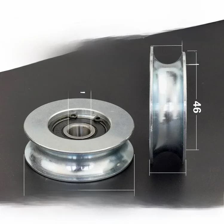 6301 roulement rainure poulie roue à fente en U 45-roue en acier angle de fente en V acier 6 cm roue de guidage câble métallique sur-fil rouleau 12x58