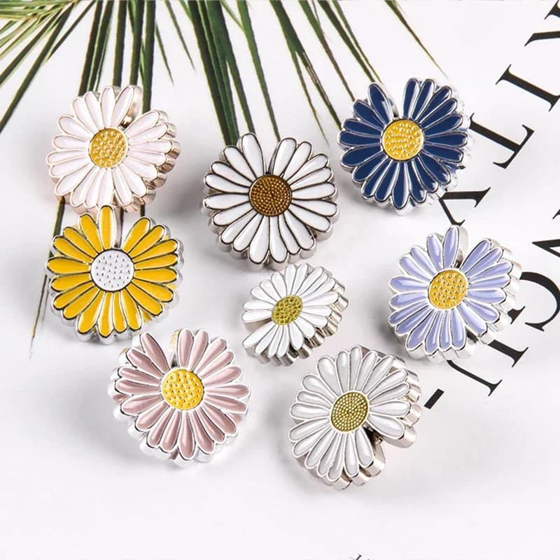 Petits boutons en résine en forme d'andre, 25mm, motif fleur de soleil, pour vêtements, manteau, pull, accessoires de bricolage