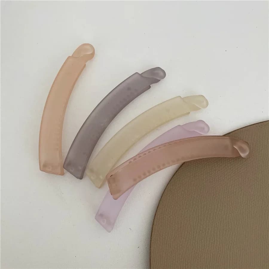Pince à cheveux banane en acrylique Transparent mat, nouvelle mode coréenne, Barrette Simple, support queue de cheval, épingle à cheveux élégante, couvre-chef pour femmes