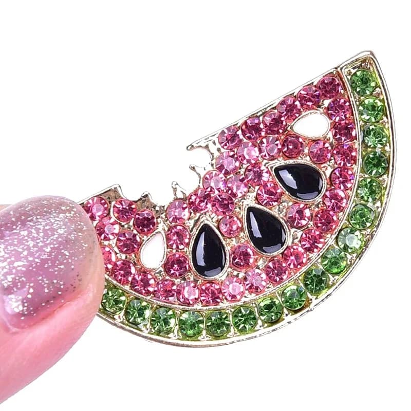 Broches pastèque en strass Style été pour femmes, jolie broche en fruits pour enfants, Badges de sac à dos, bijoux à la mode