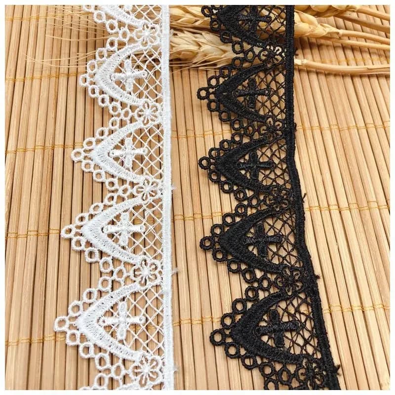 Tissu en dentelle brodé à motif croix florale unilatérale, style Lolita, pour accessoires de mariage, confection de vêtements, artisanat DIY et rubans de couture