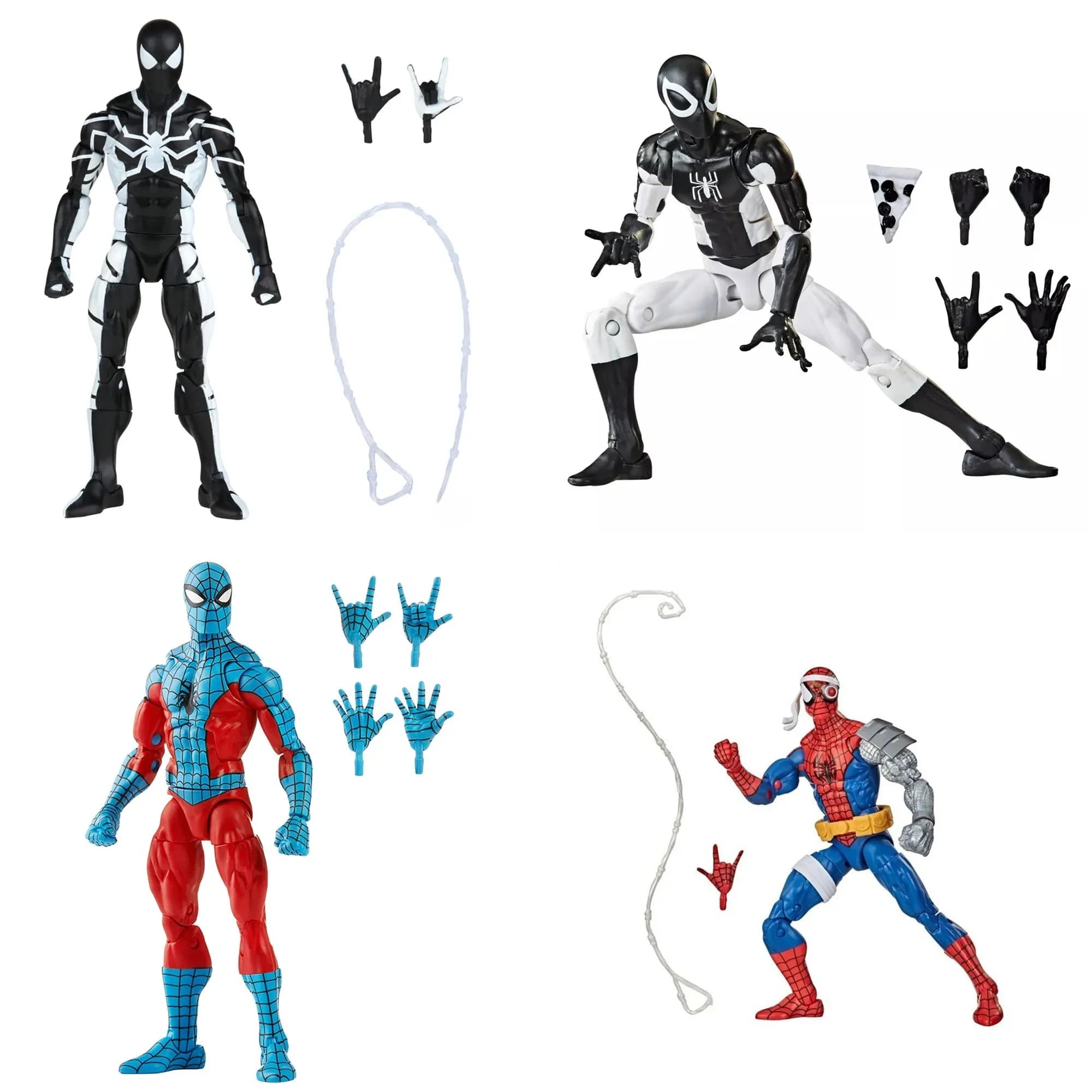 Hasbro ML Vintage Retro Cyborg Spider Man Future Foundation Stealth Suit Web Man Negative Zone Pizza 6" Action Figure Toys