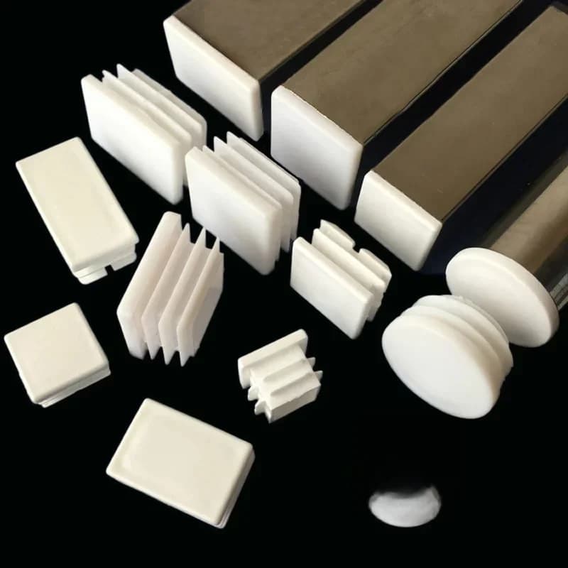 Bouchon de trou de tuyau en plastique blanc, 4 pièces, table, tabouret, chaise, embout de jambe, couvercle anti-poussière, chaussettes antidérapantes, coussinets de pieds de meubles, protection de sol