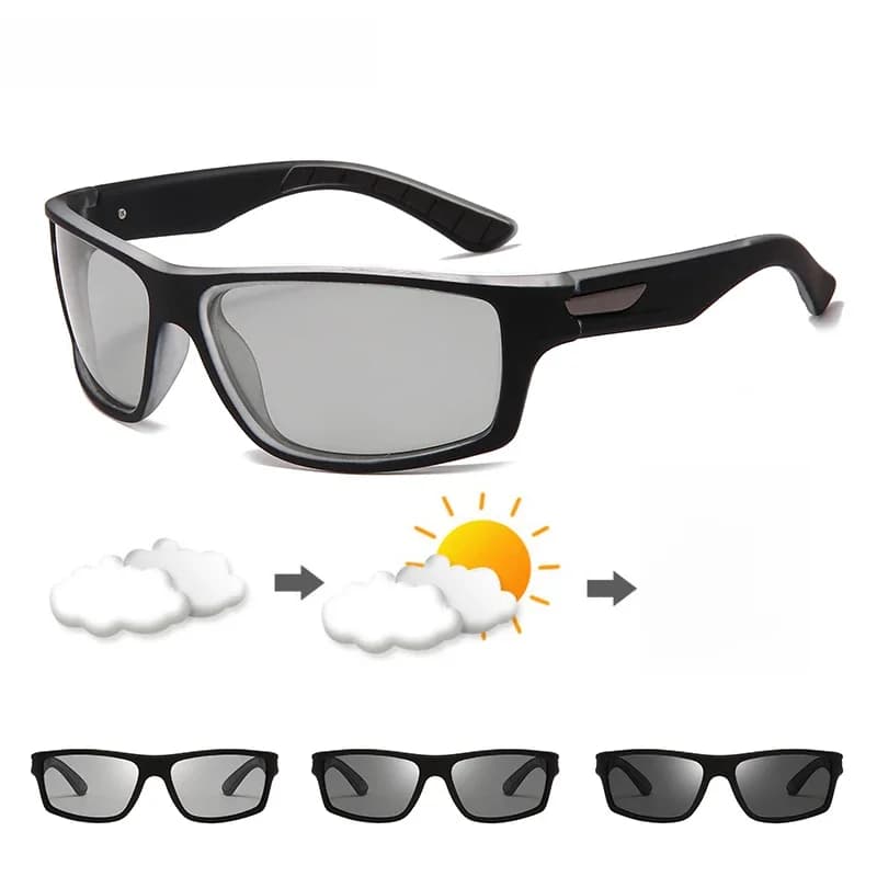 DOHOHDO – lunettes de soleil photochromiques pour homme, verres polarisés de jour et de nuit, pour la conduite de voiture, Style sportif UV400