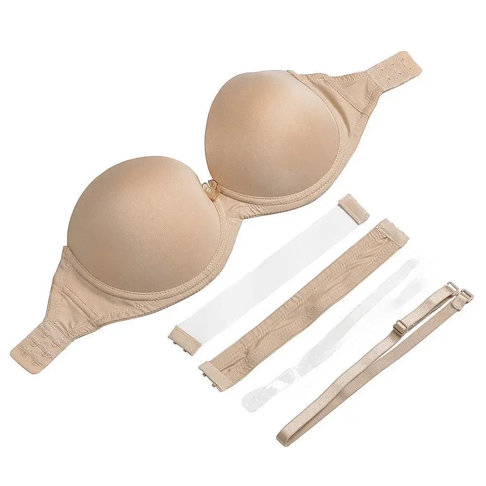 Nouveau soutien-gorge sans bretelles Invisible dos clair Sexy Push up 2 boutonnage soutiens-gorge Multiway sous-vêtements de mariage taille 32 34 36 38 40 A B C D